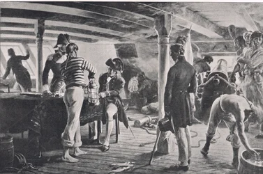 Nelson sendet seine historische Nachricht in Kopenhagen, Illustration aus 